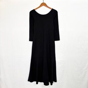 AYR Midi Gallery Low Back Long Sleeve Dress Black Size M